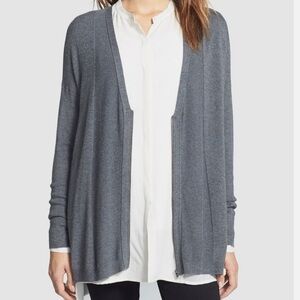 Eileen Fisher Cozy Viscose Stretch Knit Zip Long Sweater Cardigan SP Boyfriend